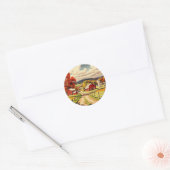 Herfst Homestead illustratie Ronde Sticker (Envelop)