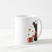 Herfst hond met sjaal koffiemok (Voorkant rechts)