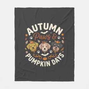 Herfst Hond Pompoen Pootjes Fleece Deken