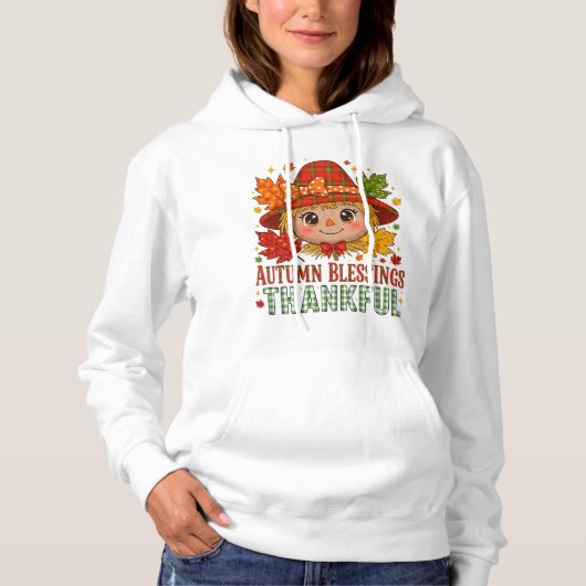Herfst hoodie met dankbaar hart (Voorkant)