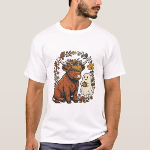 Herfst Hoogland Koe Geest Vintage Gravure Shirt