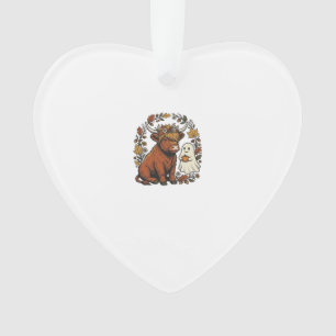 Herfst Hoogland Koe Geest Vintage Gravure Shirt Ornament
