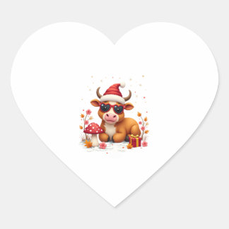Herfst Hoogland Koe Pompoen Boog Kerst Meisjes Kin Hart Sticker