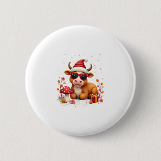 Herfst Hoogland Koe Pompoen Boog Kerst Meisjes Kin Ronde Button 5,7 Cm