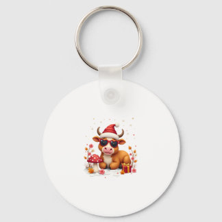 Herfst Hoogland Koe Pompoen Boog Kerst Meisjes Kin Sleutelhanger