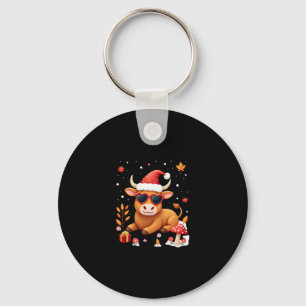 Herfst Hoogland Koe Pompoen Boog Kerst Meisjes Kin Sleutelhanger