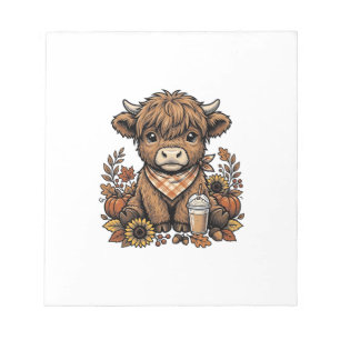 Herfst Hoogland Koe Vintage Herfst Boerderij Kunst Notitieblok