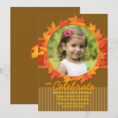 Herfst Hoop Foto Uitnodiging (Voorkant / Achterkant)