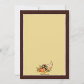 Herfst hoorn des overvloeds uitnodiging (Achterkant)