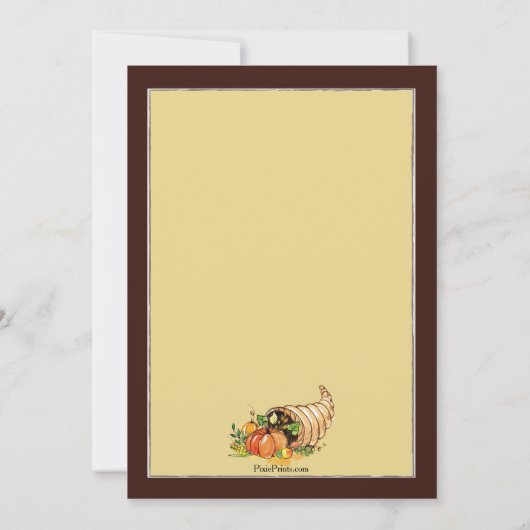 Herfst hoorn des overvloeds uitnodiging (Achterkant)