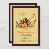 Herfst hoorn des overvloeds uitnodiging (Voorkant / Achterkant)