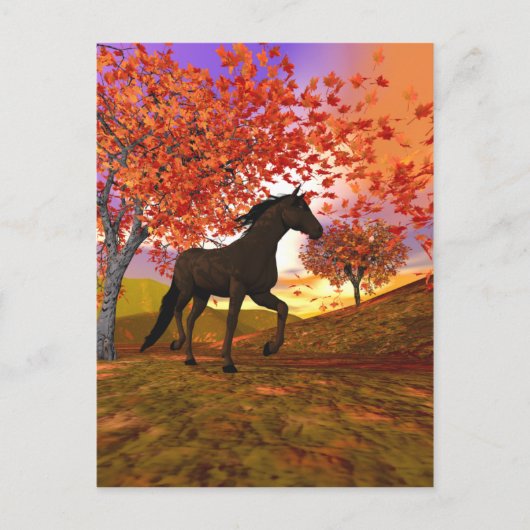 Herfst Horse Briefkaart (Voorkant)