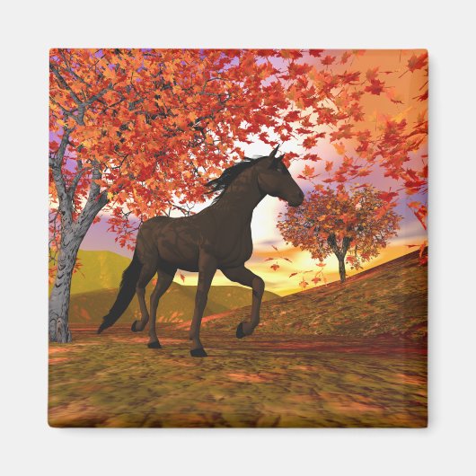 Herfst Horse Magneet (Voorkant)