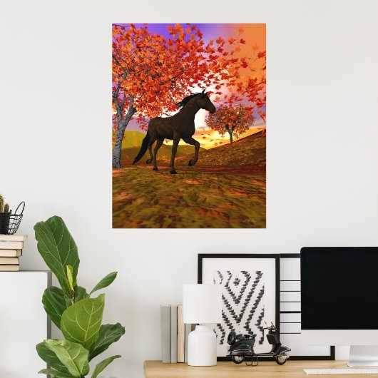 Herfst Horse Poster (Thuiskantoor)