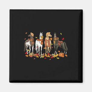 Herfst Horse Thanksgiving Horse Autumn Leaves West Magneet