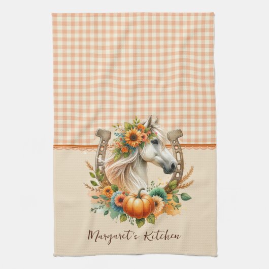 Herfst Horse Theedoek (Verticaal)