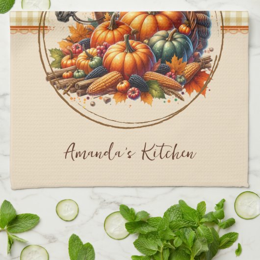 Herfst Horse Theedoek (Gevouwen)