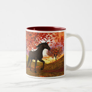 Herfst Horse Tweekleurige Koffiemok