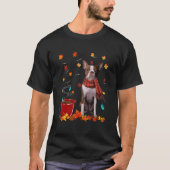 Herfst Hot Chocolate Red Boston Terrier T-shirt (Voorkant)