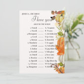 Herfst hou van je over de hele wereld vrijgezellen kaart (Staand voorkant)