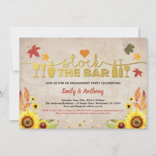 Herfst houdt de staaf zonnebloem  in het huishoude kaart (Voorkant)