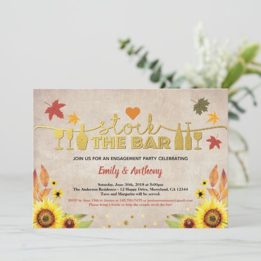 Herfst houdt de staaf zonnebloem in het huishoude kaart (Staand voorkant)