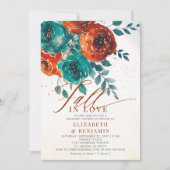 Herfst houdt van modern Blauwgroen Sinaasappel bru Kaart (Voorkant)