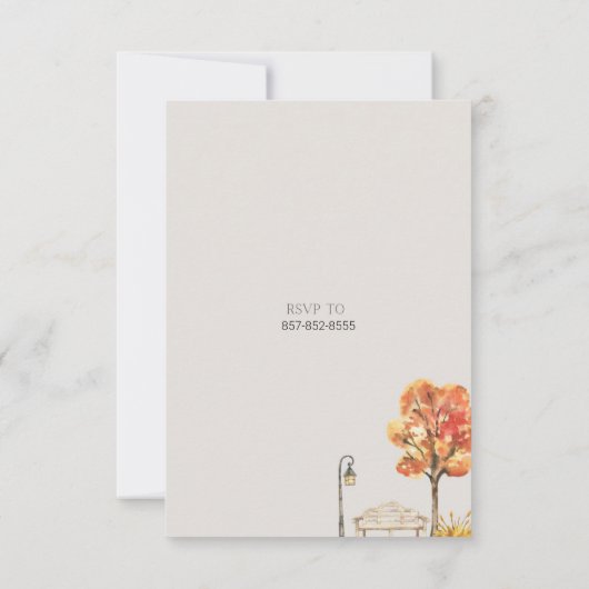 Herfst Housewarming Party | Herfst Waterverf Kaart (Achterkant)