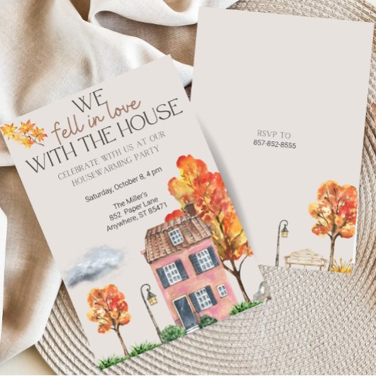 Herfst Housewarming Party | Herfst Waterverf Kaart
