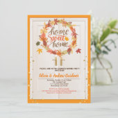 Herfst housewarming party open huis Thanksgiving Kaart (Staand voorkant)