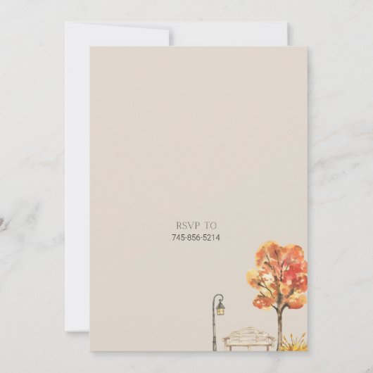 Herfst Housewarming Party Uitnodigen | Herfst Wate Kaart (Achterkant)