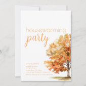 Herfst Housewarming Party Uitnodigen met Boom Kaart (Voorkant)