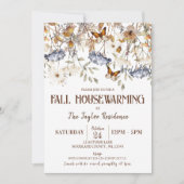 Herfst Housewarming party, vlinder, herfstgeblader Kaart (Voorkant)