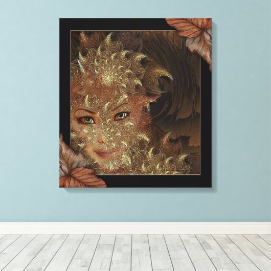 Herfst hout nimf verpakt canvas kunst (Insitu (Houten vloer))