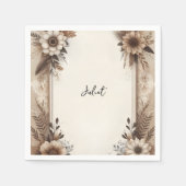 Herfst Hout Papier Recycled Papier Bruidsfeest Servet (Voorkant)