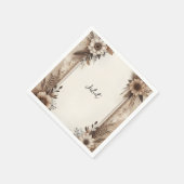 Herfst Hout Papier Recycled Papier Bruidsfeest Servet (Hoek)