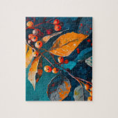 Herfst houten blaadjes geschilderd. Herfst geblade Legpuzzel (Verticaal)