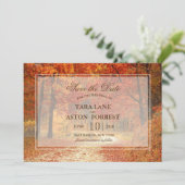 Herfst Houten Bruiloft Uitnodigingkaart 'Save the Save The Date (Staand voorkant)