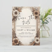 Herfst Houten Paperie Gerecycleerd Papier Bruiloft Save The Date (Staand voorkant)