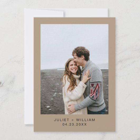 Herfst Houten Paperie Gerecycleerd Papier Bruiloft Save The Date (Achterkant)