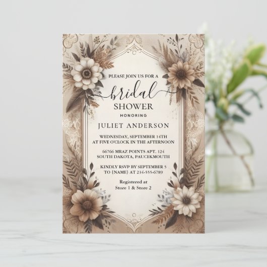 Herfst Houten Paperie Gerecycleerd Papier Vrijgeze Kaart (Staand voorkant)