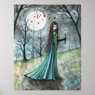 Herfst Houten Vampier Gotische Posterprint Poster