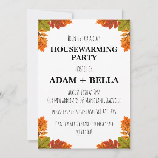 herfst huis warming uitnodigingen (Voorkant)