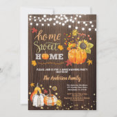 Herfst huiswarmpartij roestvrij hout kaart (Voorkant)