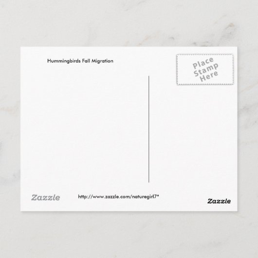 Herfst Hummingbird Migration Briefkaart (Achterkant)