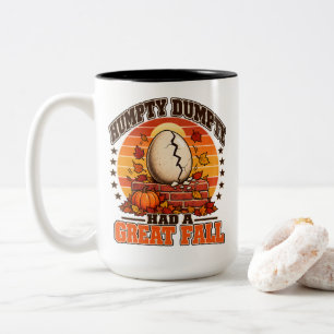 Herfst Humpty Dumpty Had Een Grote Val Puns Ventil Tweekleurige Koffiemok