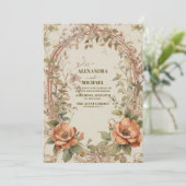 Herfst Huwelijk Art Nouveau door Mucha Kaart (Staand voorkant)