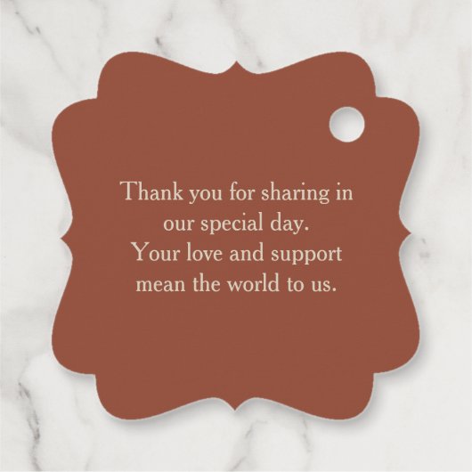 Herfst Huwelijk Bedankt Bedankjes Labels (Achterkant)