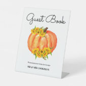 Herfst Huwelijk Gast Boek Pedestal Sign Reclamebord Met Voetstuk (Voorkant)