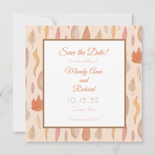 Herfst Huwelijk Save The Date (Voorkant)